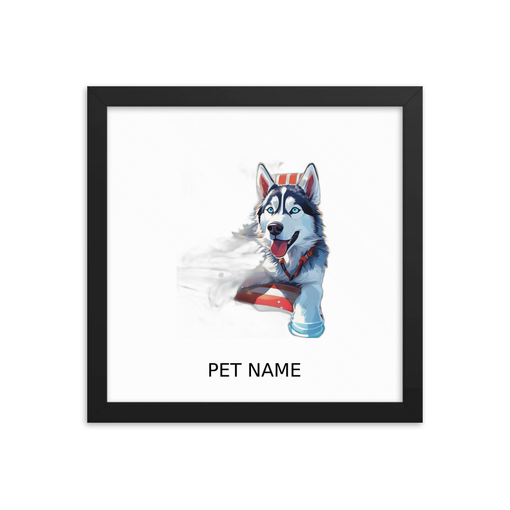 PugMug Custom Siberian Husky Framed Print with Your Pet’s Name