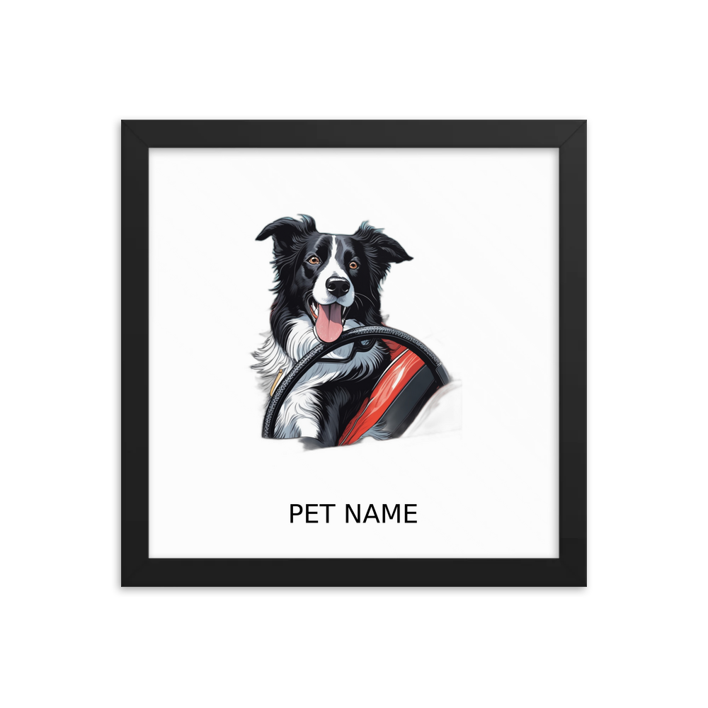 PugMug Custom Border Collie Framed Print with Your Pet’s Name