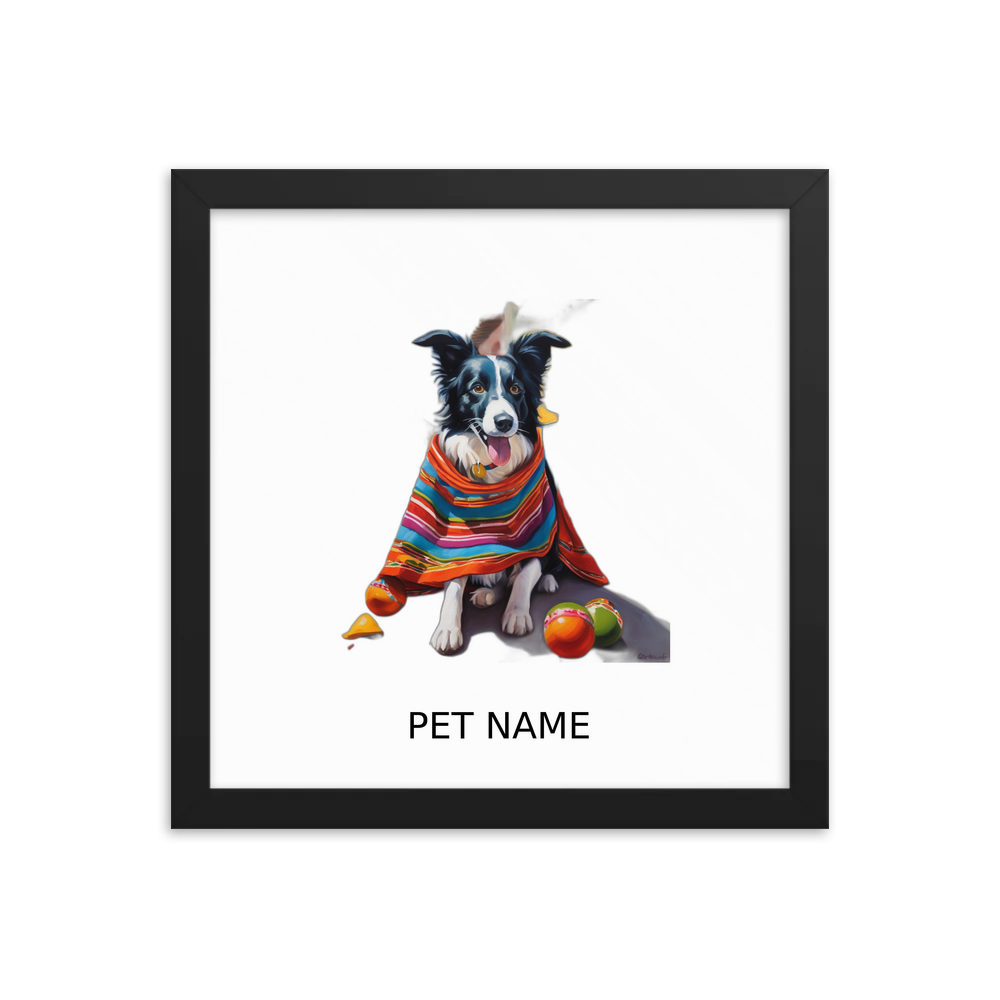 PugMug Custom Border Collie Framed Print with Your Pet’s Name