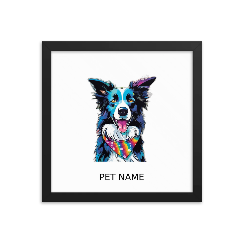PugMug Custom Border Collie Framed Print with Your Pet’s Name