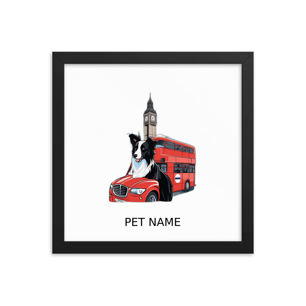 PugMug Custom Border Collie Framed Print with Your Pet’s Name