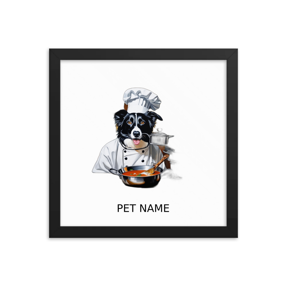 PugMug Custom Border Collie Framed Print with Your Pet’s Name