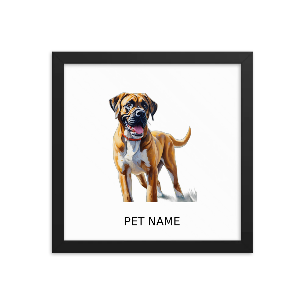 PugMug Custom Mastiff Framed Print with Your Pet’s Name