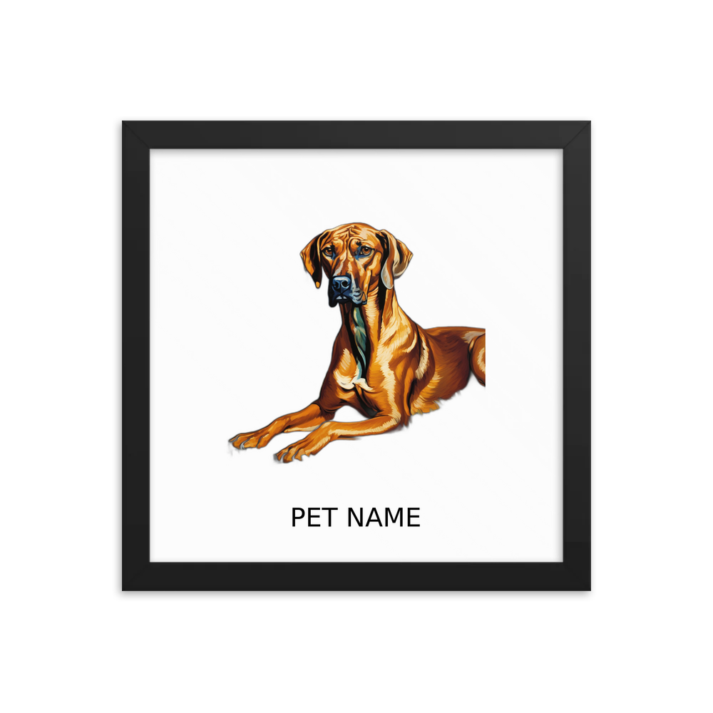 PugMug Custom Rhodesian Ridgeback Framed Print with Your Pet’s Name