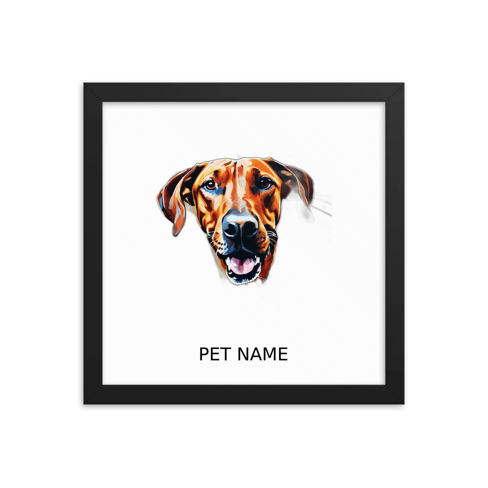 PugMug Custom Rhodesian Ridgeback Framed Print with Your Pet’s Name