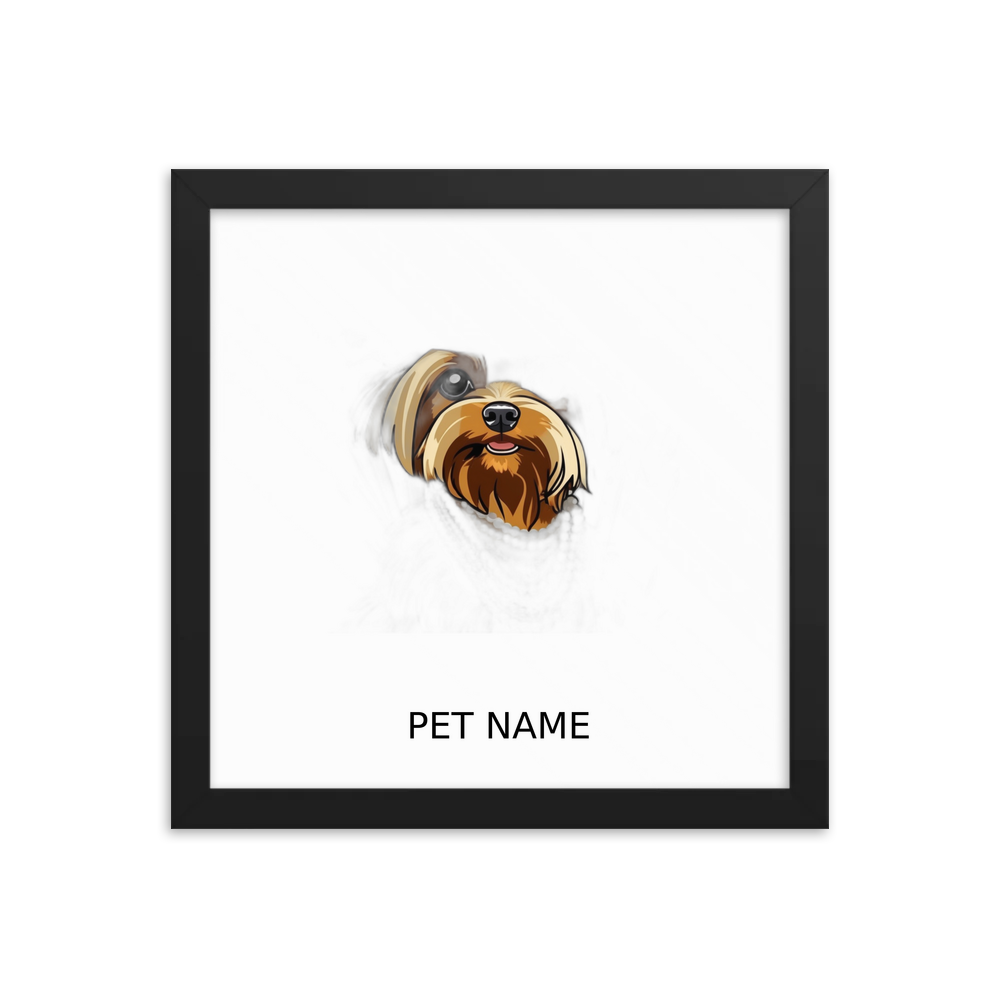 PugMug Custom Yorkshire Terrier Framed Print with Your Pet’s Name