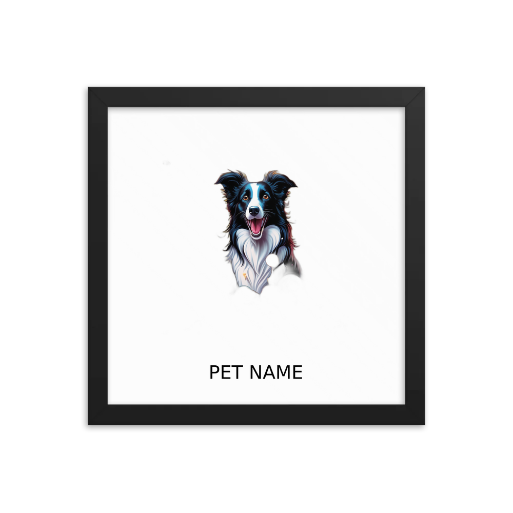 PugMug Custom Border Collie Framed Print with Your Pet’s Name