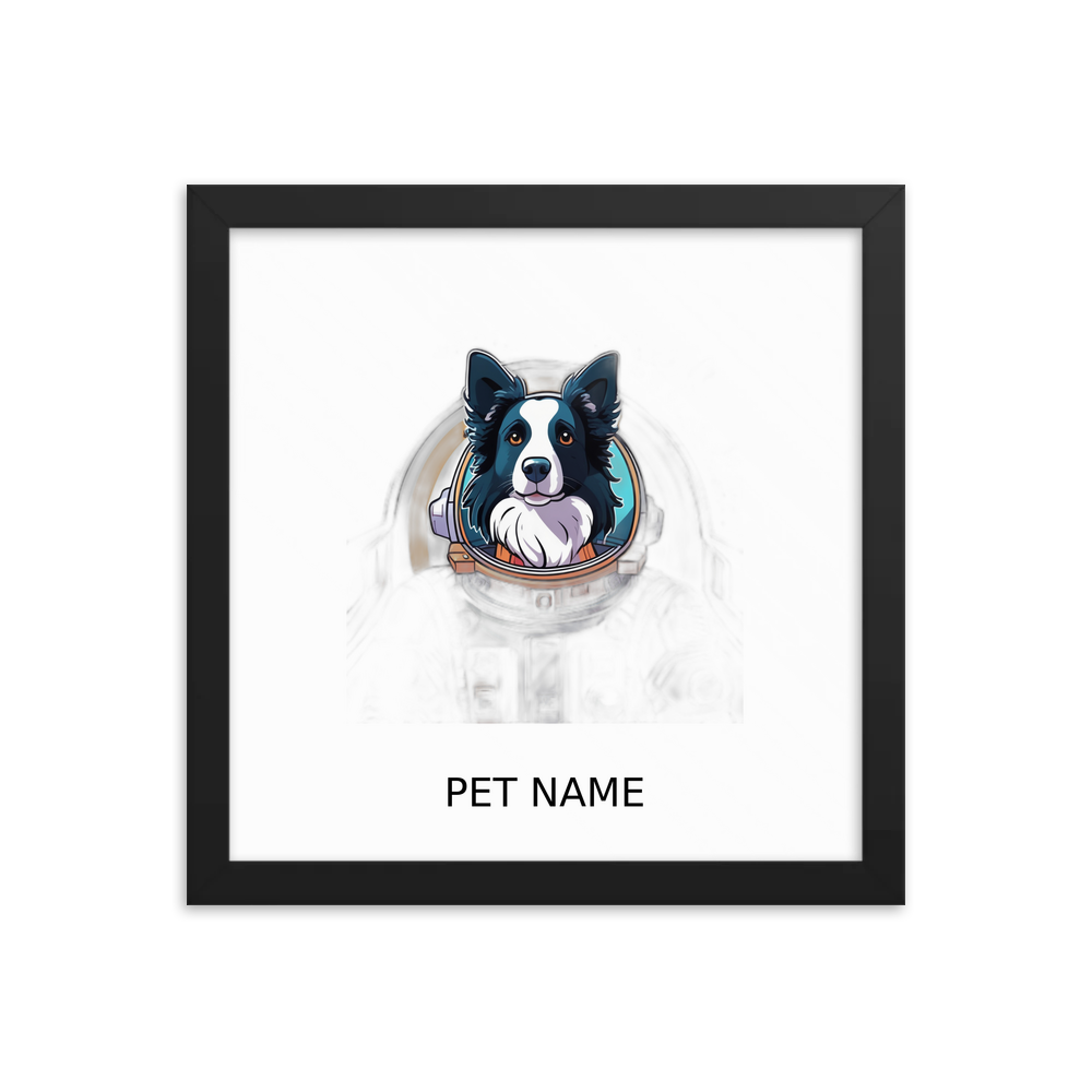 PugMug Custom Border Collie Framed Print with Your Pet’s Name