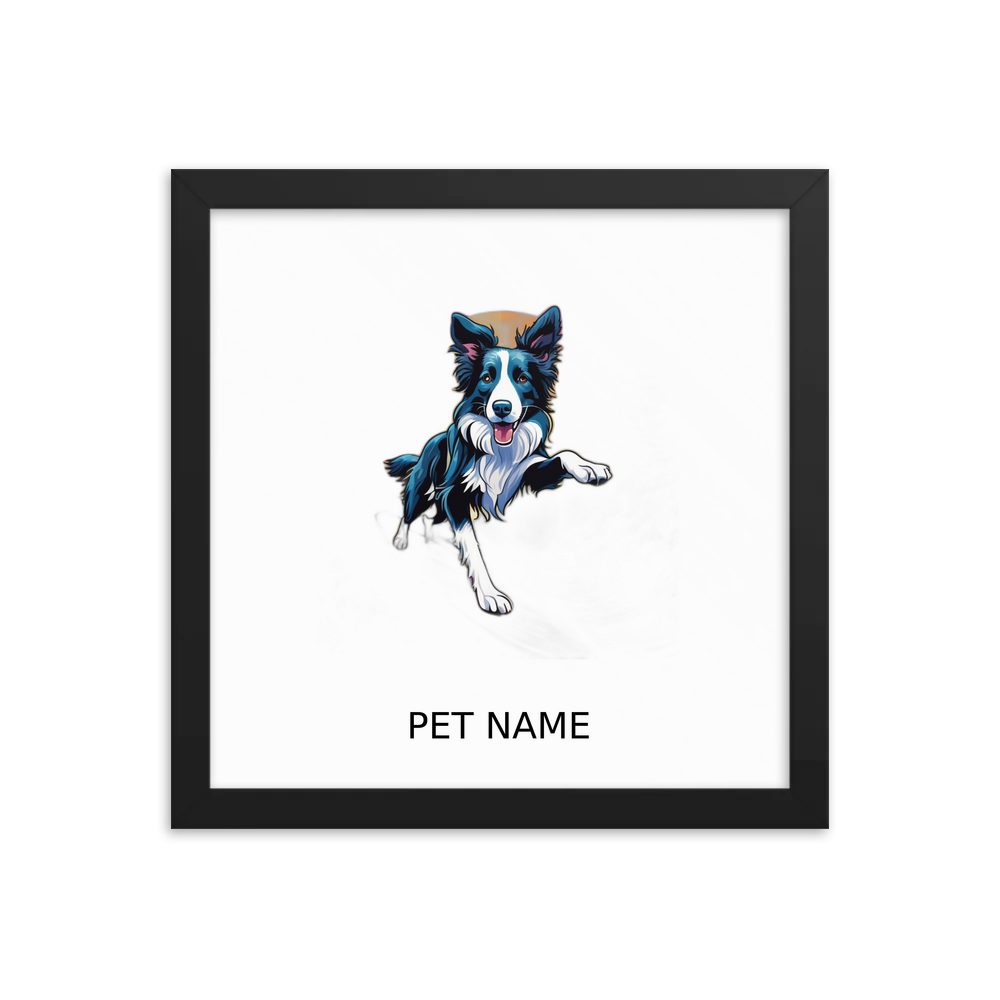 PugMug Custom Border Collie Framed Print with Your Pet’s Name