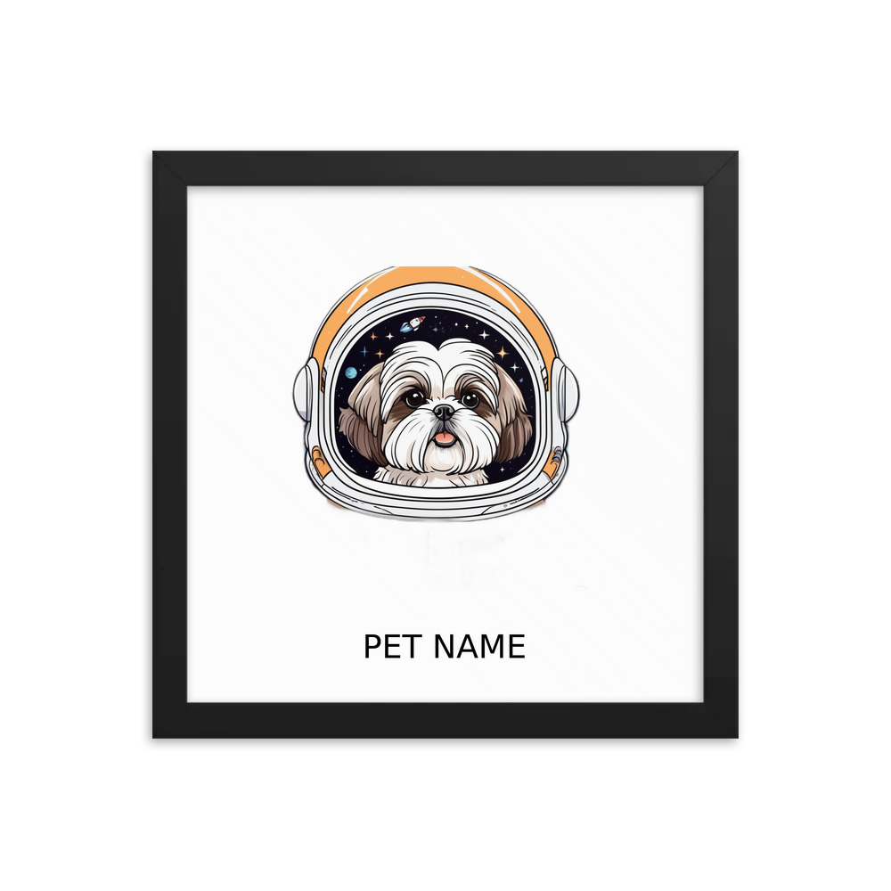 PugMug Custom Shih Tzu Framed Print with Your Pet’s Name