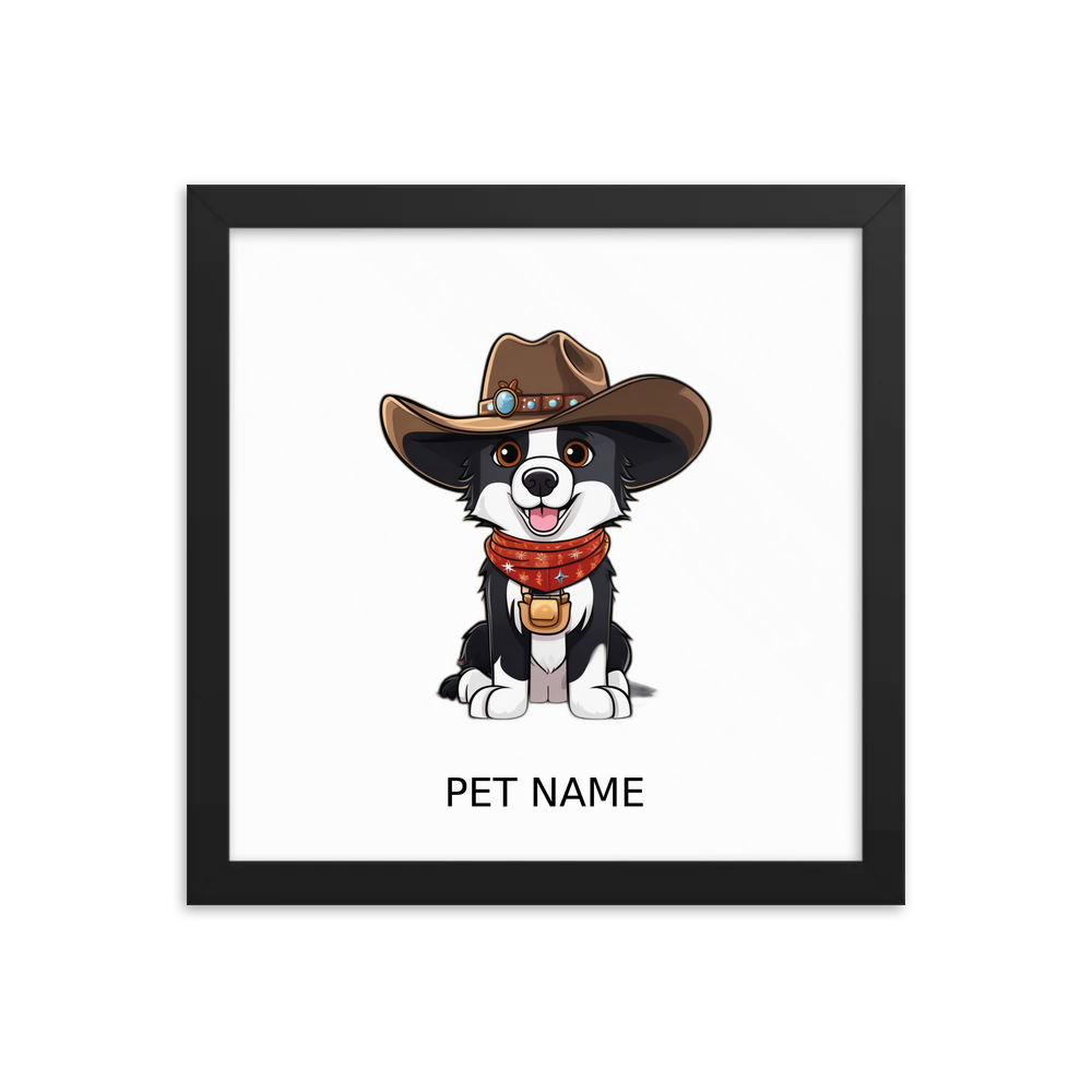 PugMug Custom Border Collie Framed Print with Your Pet’s Name