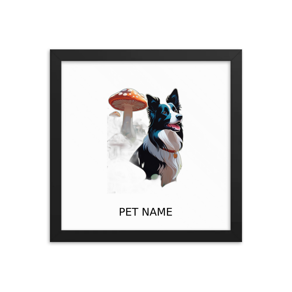 PugMug Custom Border Collie Framed Print with Your Pet’s Name