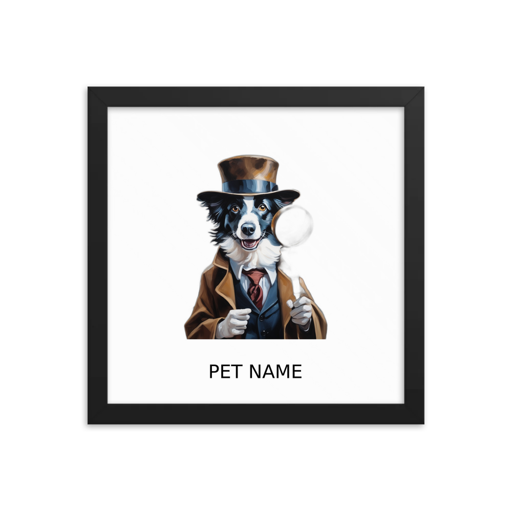PugMug Custom Border Collie Framed Print with Your Pet’s Name