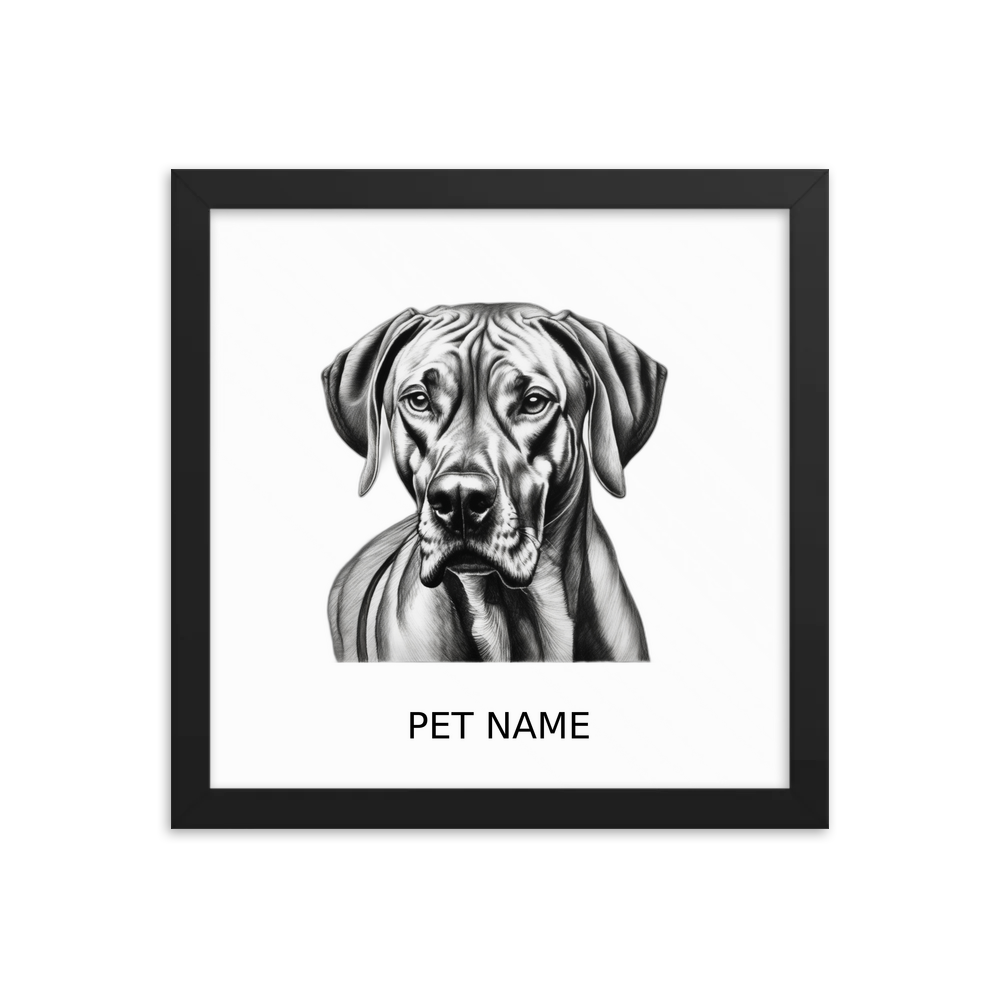 PugMug Custom Rhodesian Ridgeback Framed Print with Your Pet’s Name