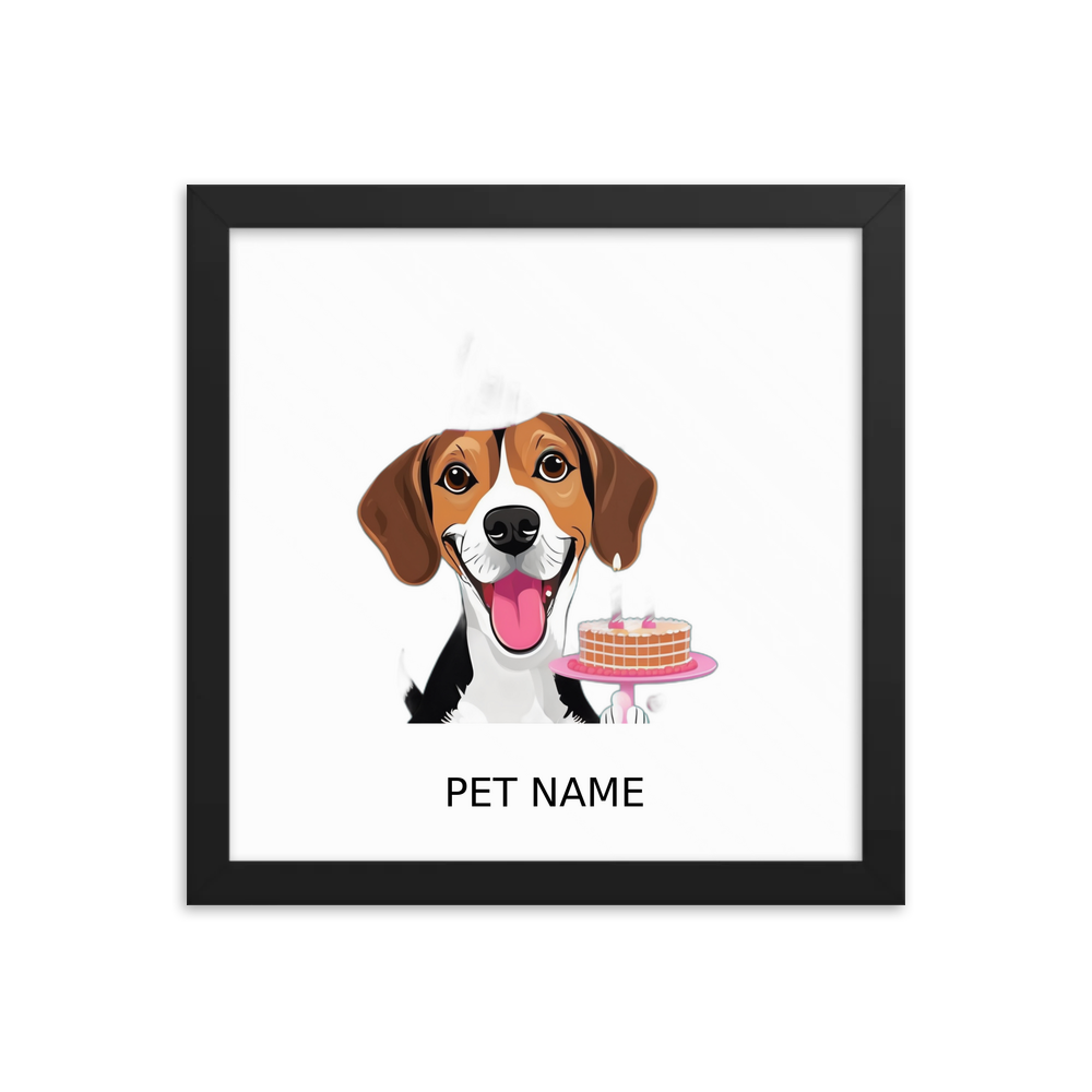 PugMug Custom Beagle Framed Print with Your Pet’s Name