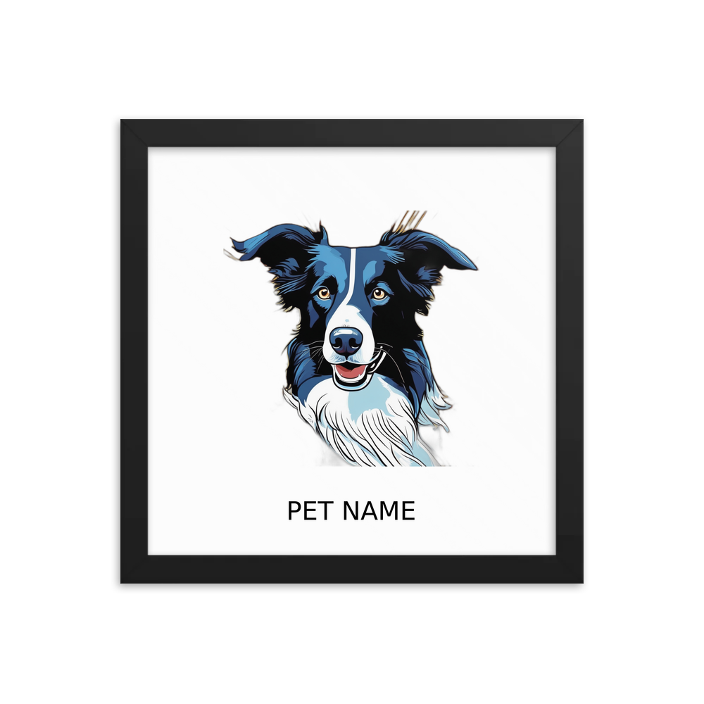 PugMug Custom Border Collie Framed Print with Your Pet’s Name