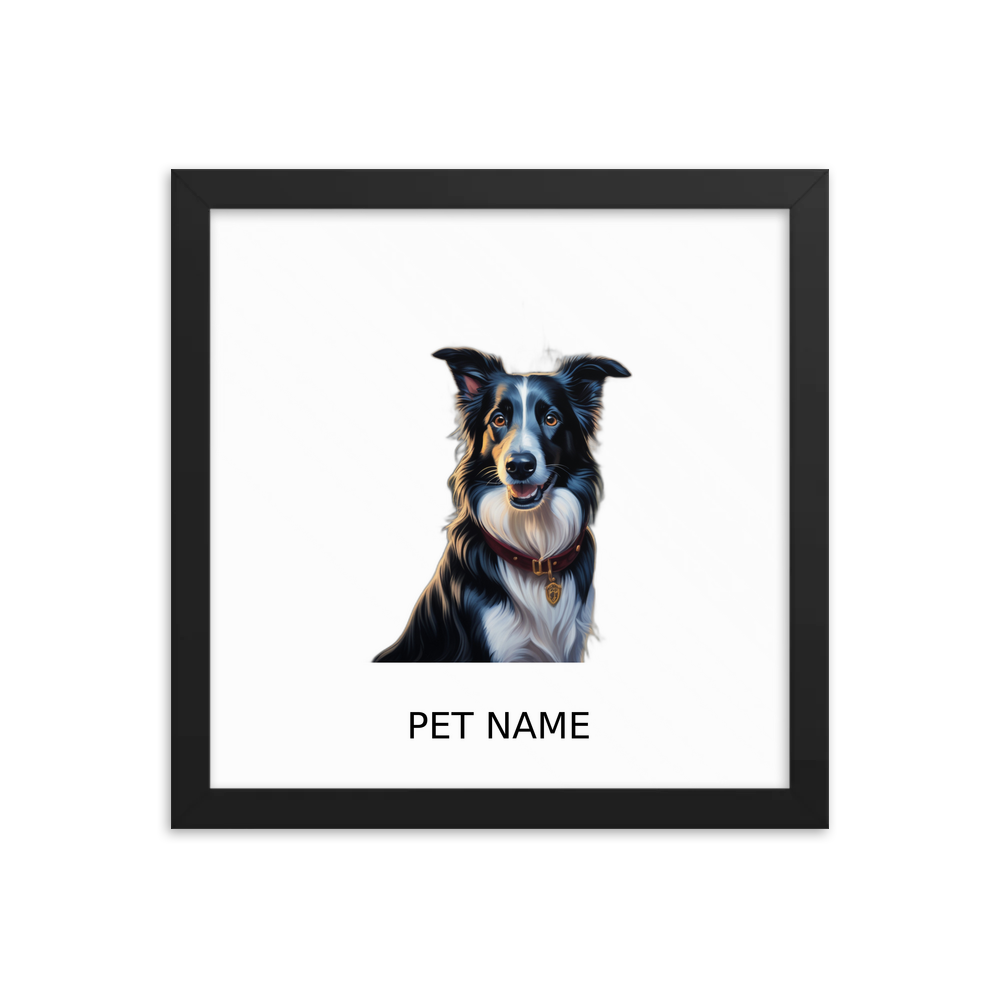 PugMug Custom Border Collie Framed Print with Your Pet’s Name