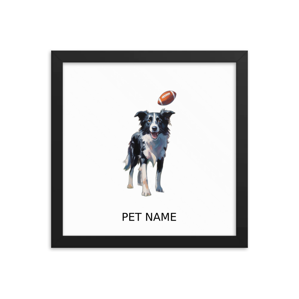 PugMug Custom Border Collie Framed Print with Your Pet’s Name