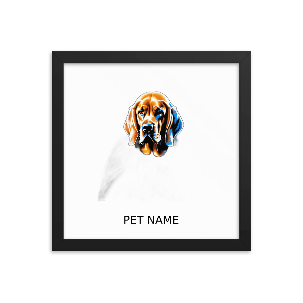 PugMug Custom Bloodhound Framed Print with Your Pet’s Name