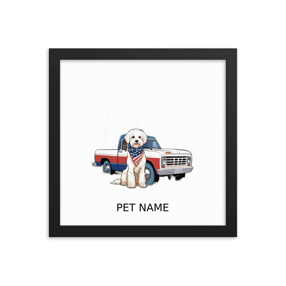 PugMug Custom Maltese Dog Framed Print with Your Pet’s Name
