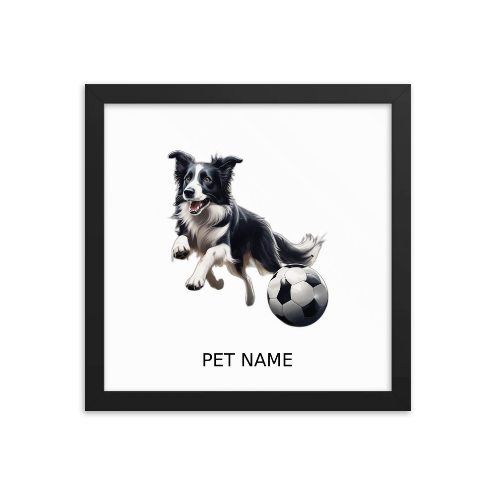 PugMug Custom Border Collie Framed Print with Your Pet’s Name