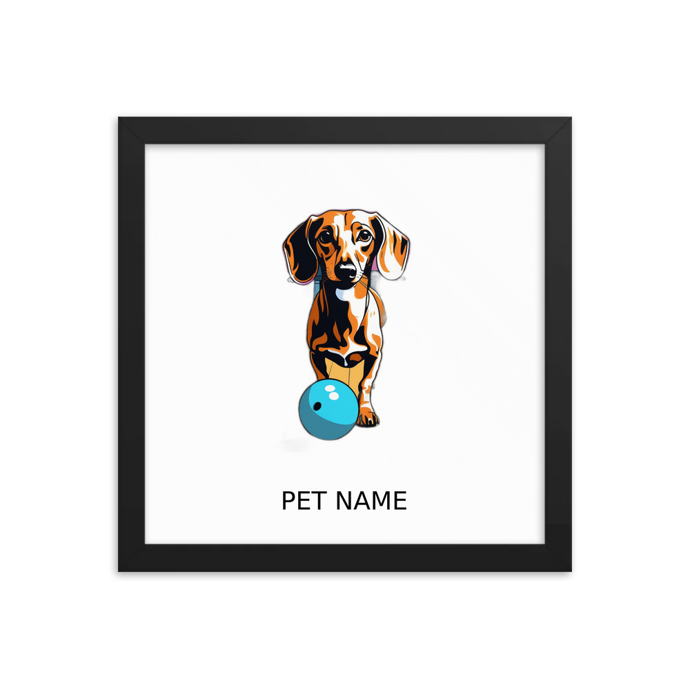 PugMug Custom Tan Dachshund Framed Print with Your Pet’s Name