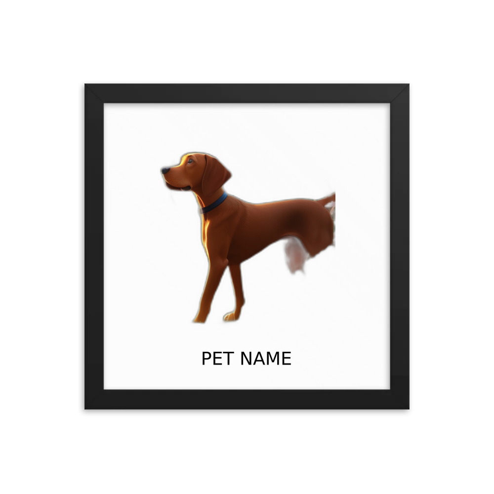 PugMug Custom Vizsla Framed Print with Your Pet’s Name