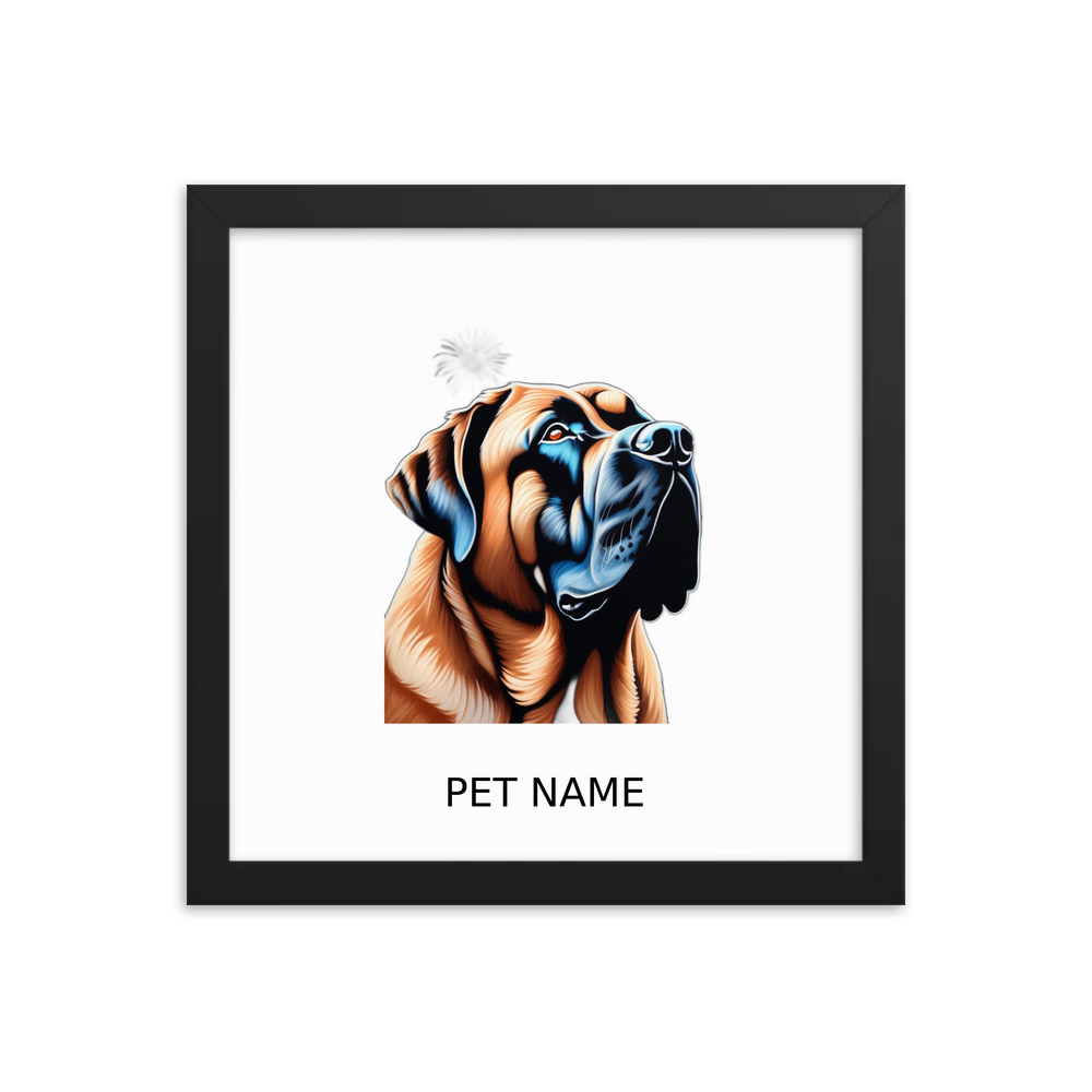 PugMug Custom Mastiff Framed Print with Your Pet’s Name