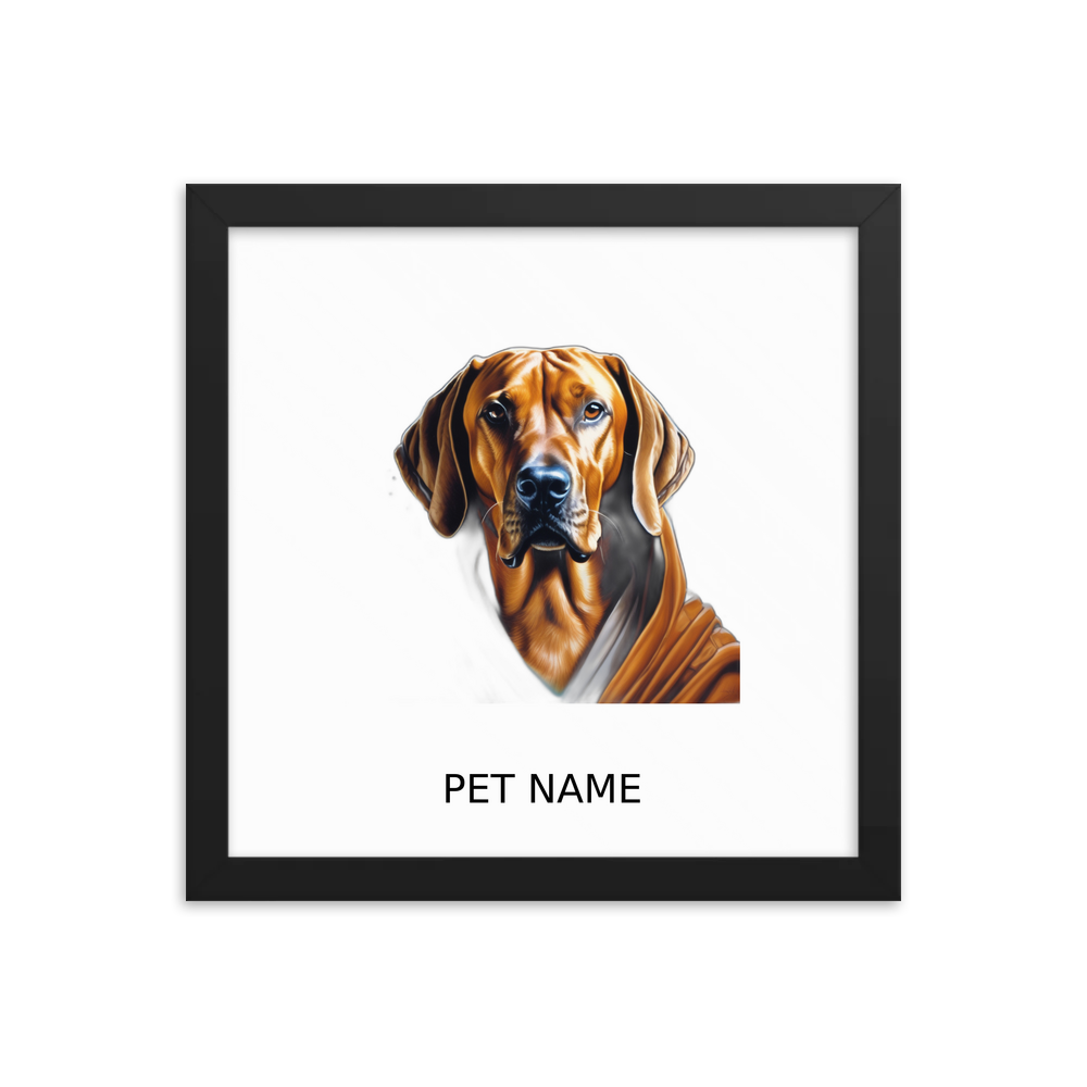 PugMug Custom Rhodesian Ridgeback Framed Print with Your Pet’s Name