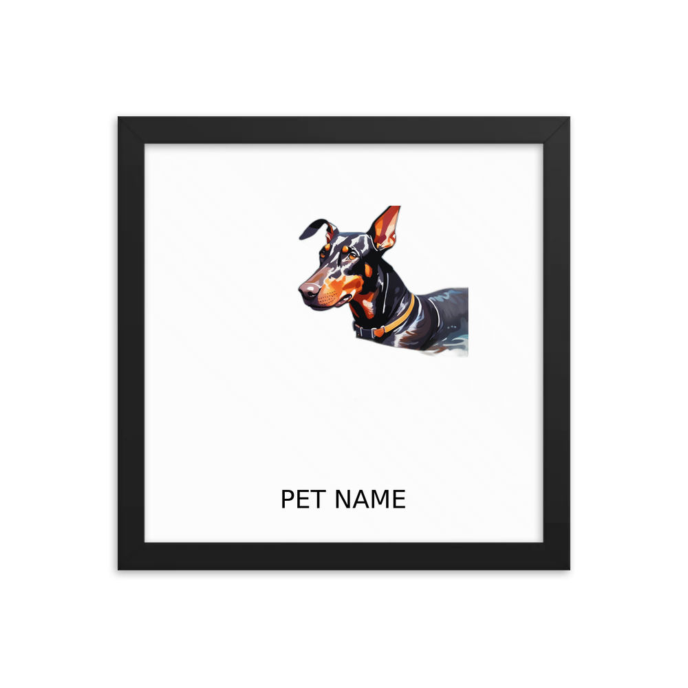 PugMug Custom Doberman Pinscher Framed Print with Your Pet’s Name