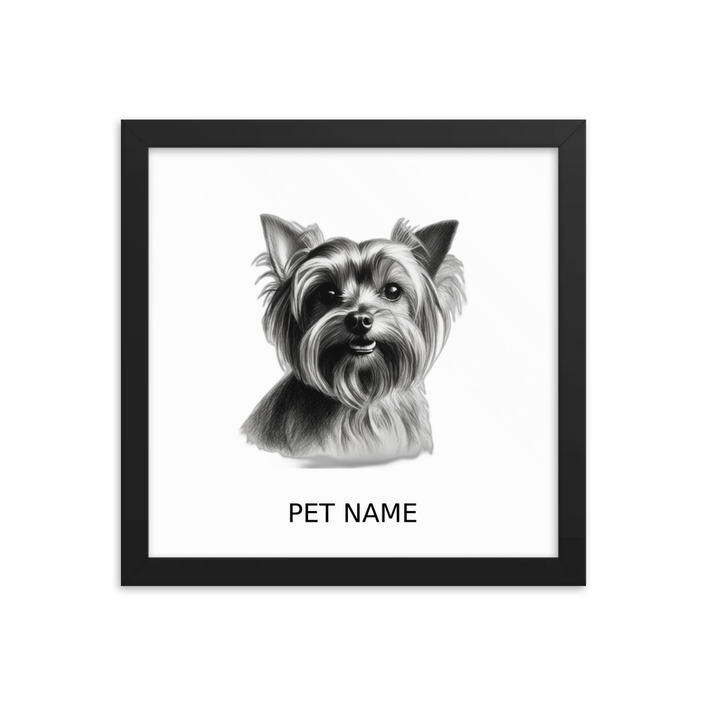 PugMug Custom Yorkshire Terrier Framed Print with Your Pet’s Name