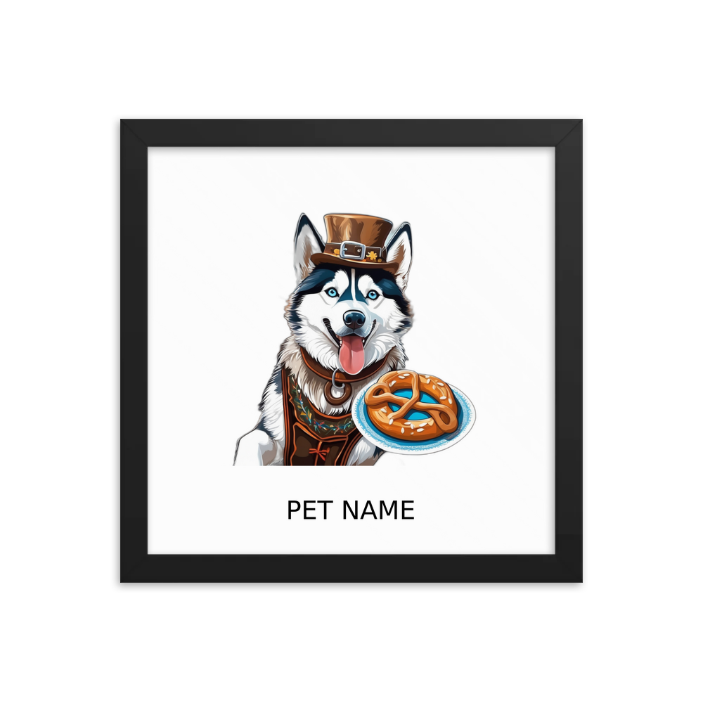 PugMug Custom Siberian Husky Framed Print with Your Pet’s Name