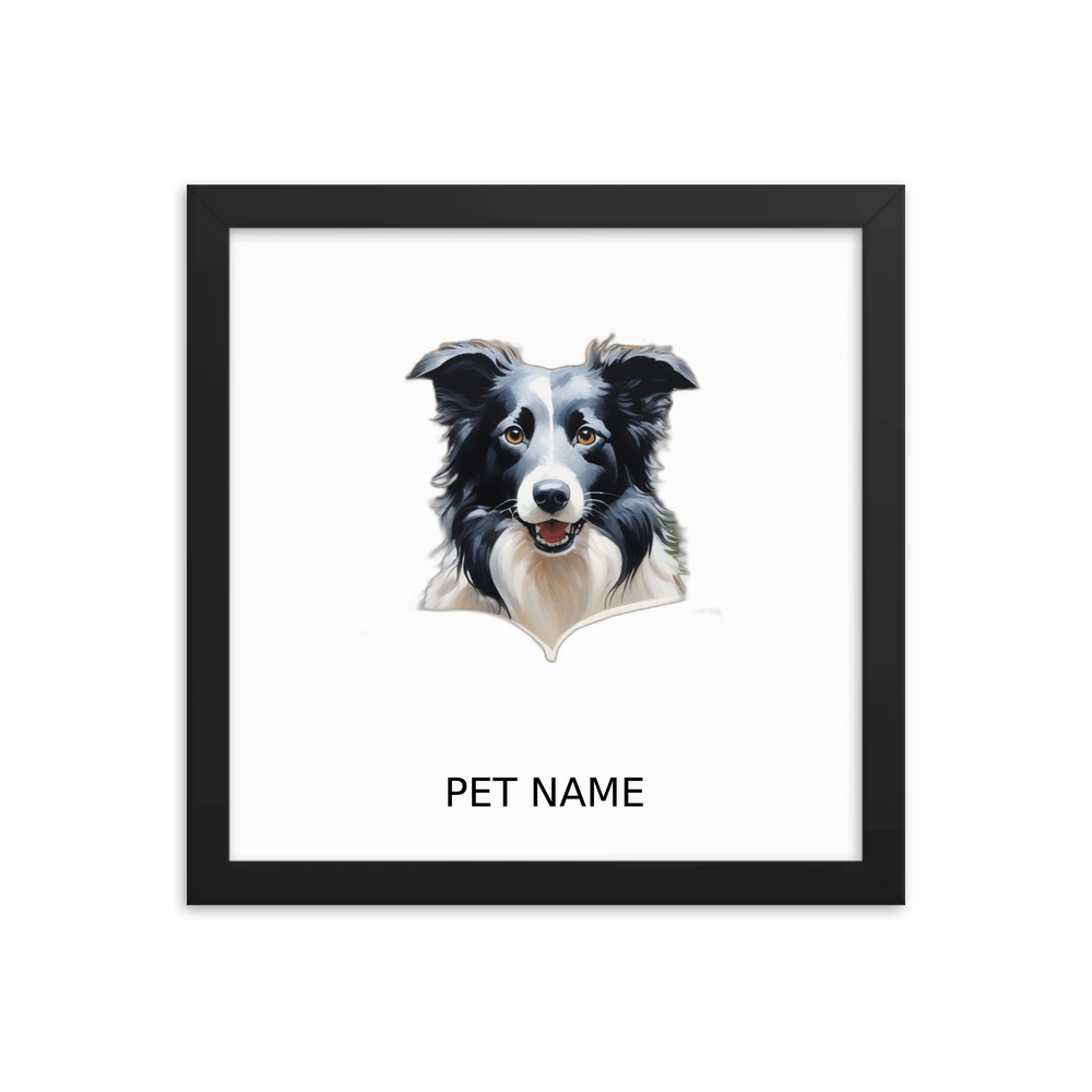 PugMug Custom Border Collie Framed Print with Your Pet’s Name