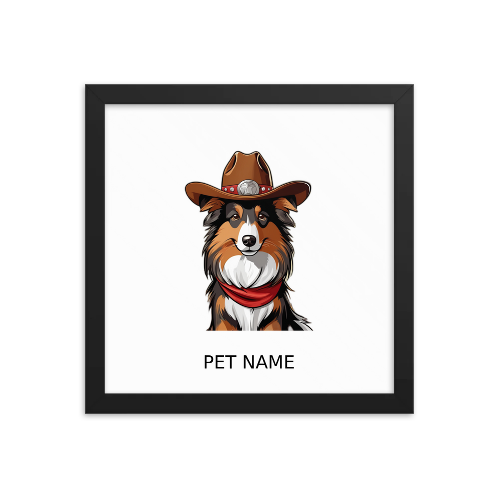 PugMug Custom Shetland Sheepdog Framed Print with Your Pet’s Name