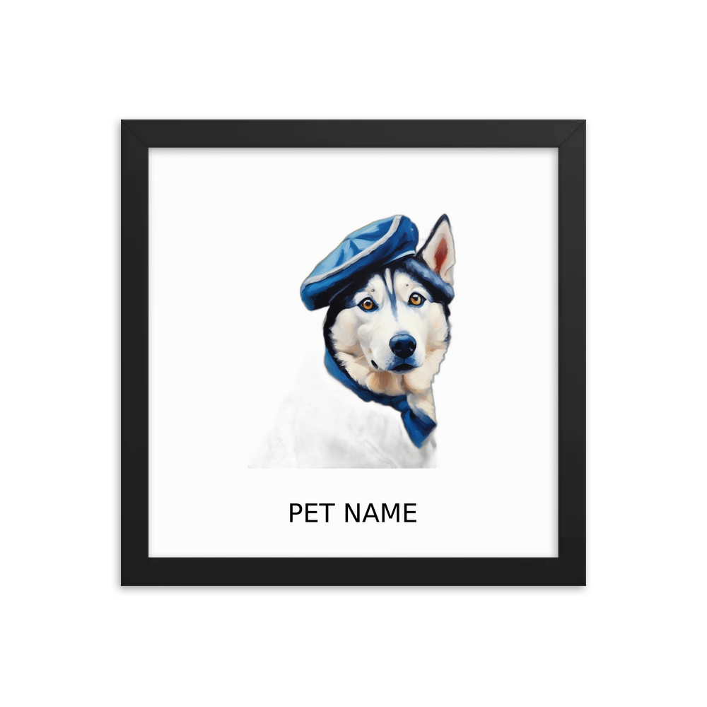 PugMug Custom Siberian Husky Framed Print with Your Pet’s Name