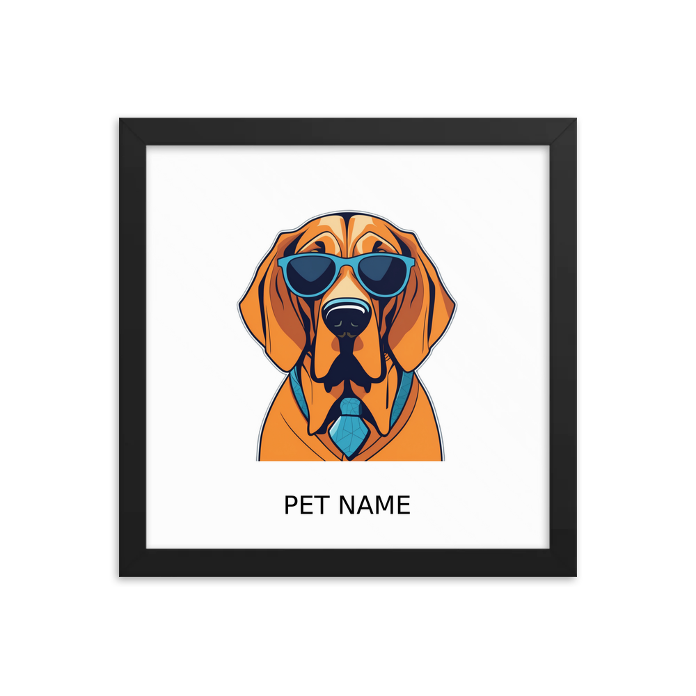 PugMug Custom Bloodhound Framed Print with Your Pet’s Name