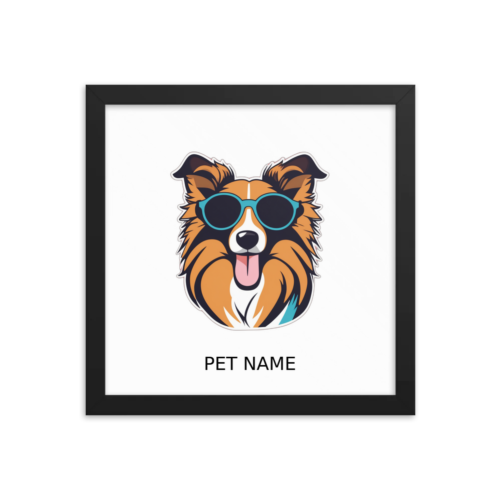 PugMug Custom Shetland Sheepdog Framed Print with Your Pet’s Name