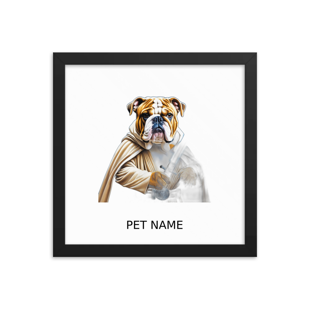 PugMug Custom Bulldog Framed Print with Your Pet’s Name