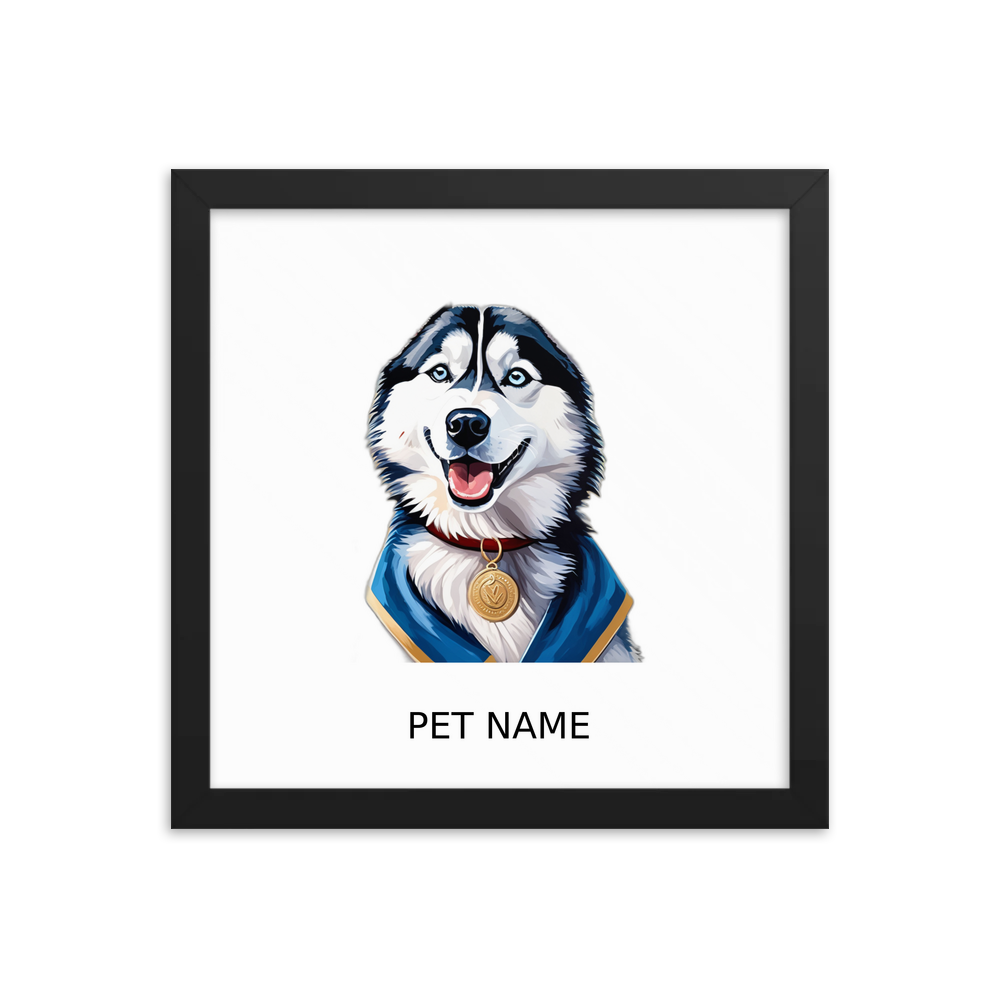 PugMug Custom Siberian Husky Framed Print with Your Pet’s Name