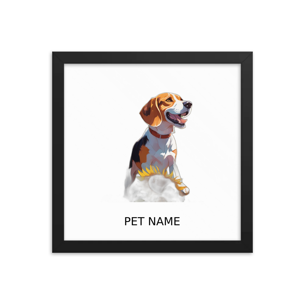 PugMug Custom Beagle Framed Print with Your Pet’s Name