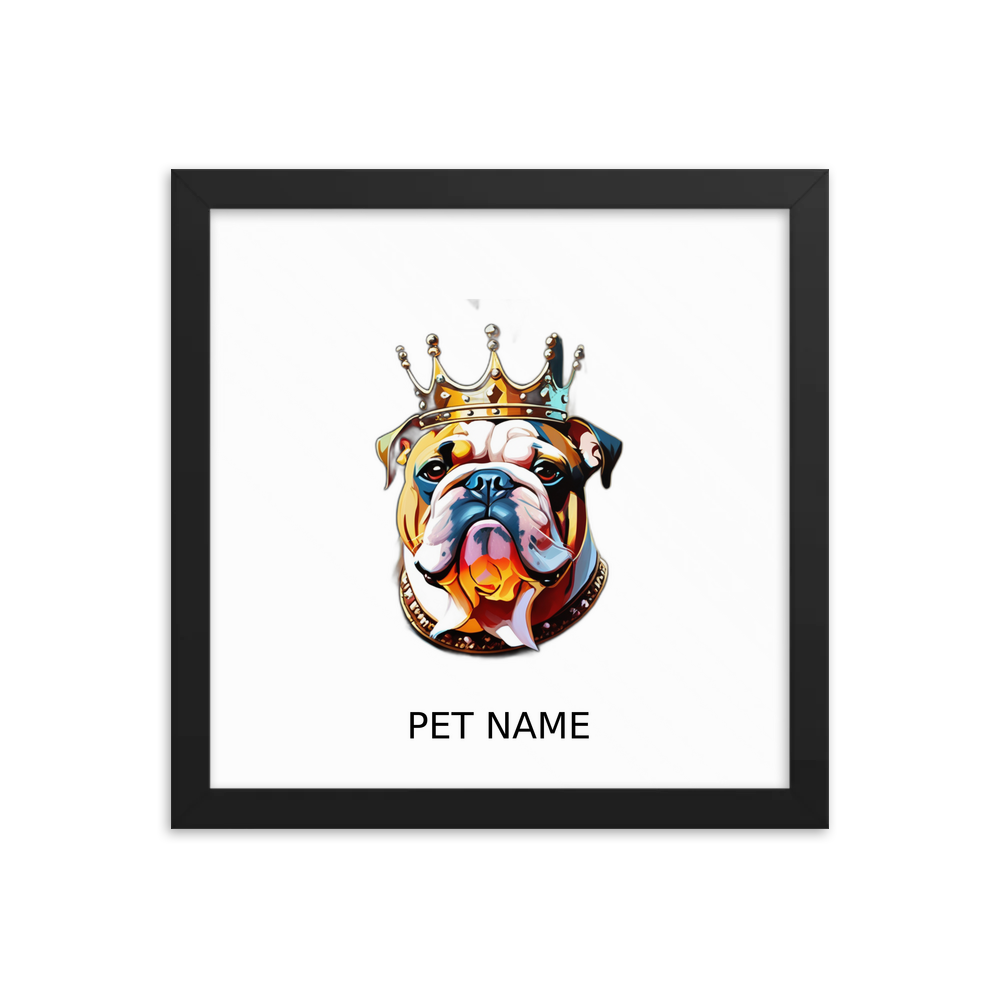 PugMug Custom Bulldog Framed Print with Your Pet’s Name
