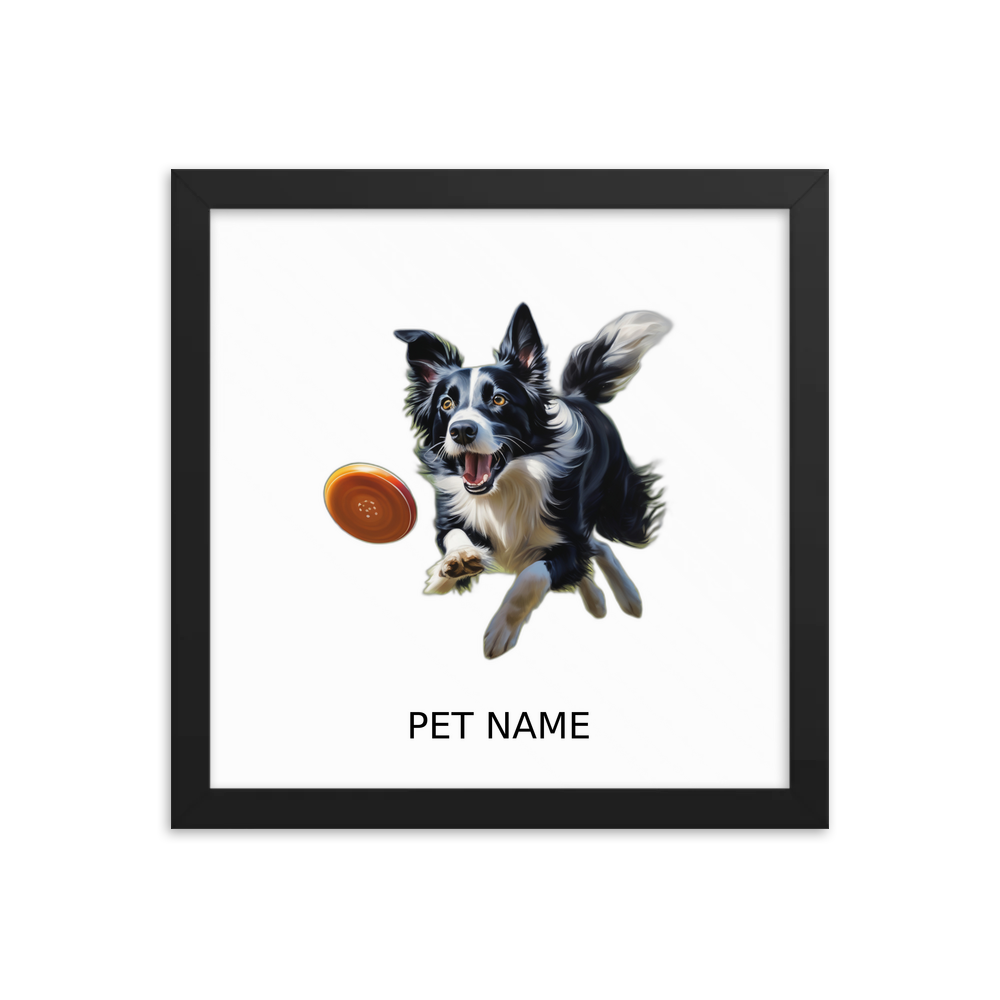 PugMug Custom Border Collie Framed Print with Your Pet’s Name