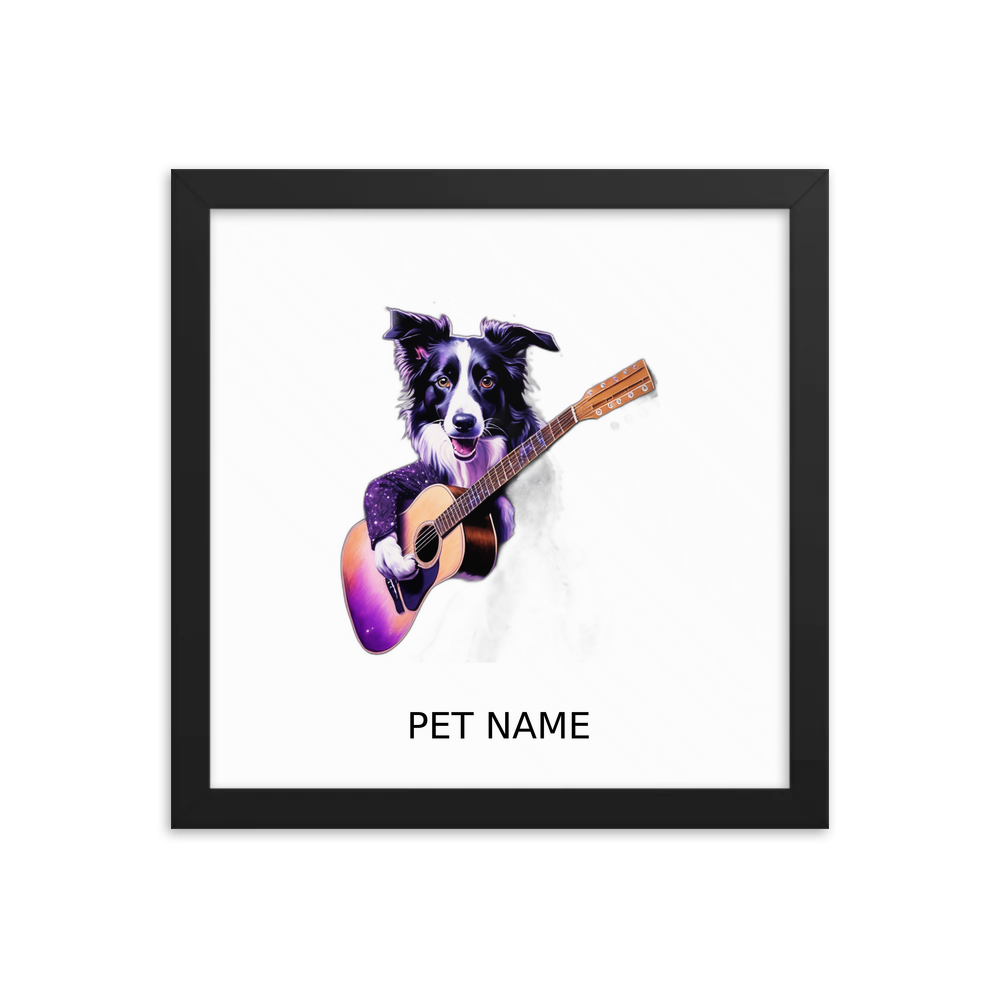 PugMug Custom Border Collie Framed Print with Your Pet’s Name