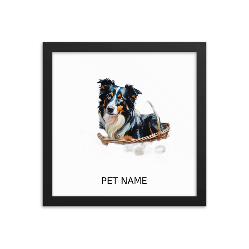 PugMug Custom Border Collie Framed Print with Your Pet’s Name