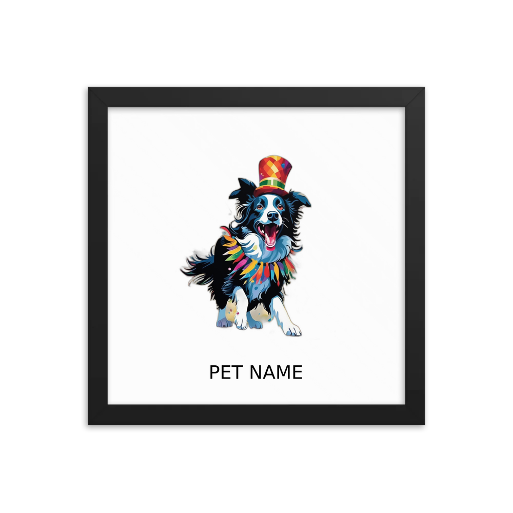 PugMug Custom Border Collie Framed Print with Your Pet’s Name
