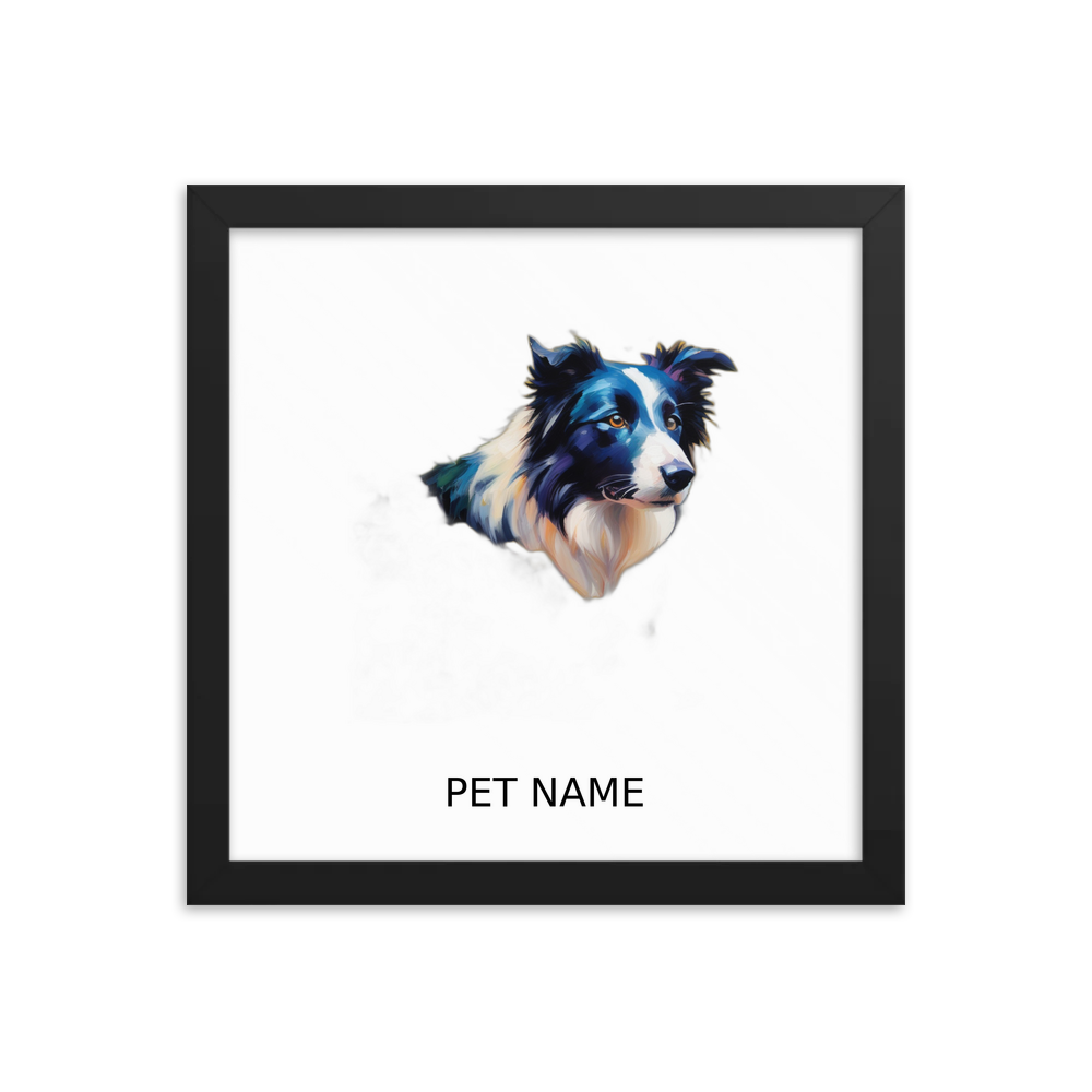 PugMug Custom Border Collie Framed Print with Your Pet’s Name