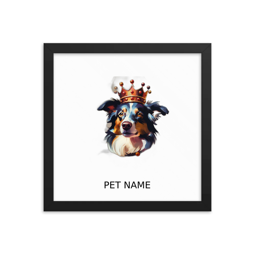 PugMug Custom Border Collie Framed Print with Your Pet’s Name