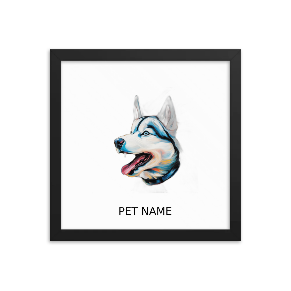 PugMug Custom Siberian Husky Framed Print with Your Pet’s Name