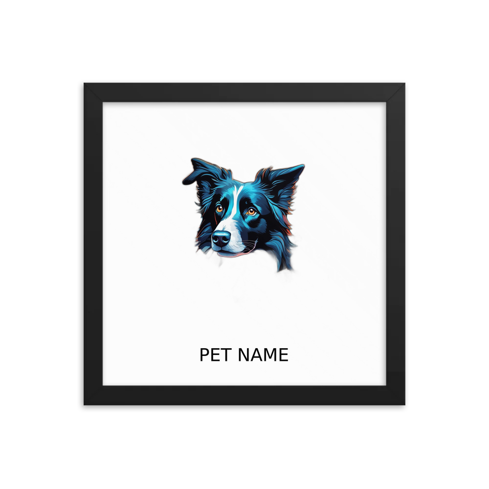 PugMug Custom Border Collie Framed Print with Your Pet’s Name