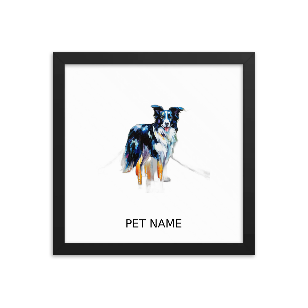 PugMug Custom Border Collie Framed Print with Your Pet’s Name